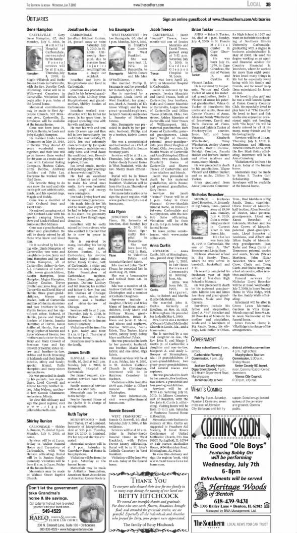 Clipping from Southern Illinoisan
